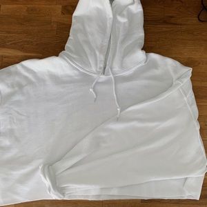 White cropped hoodie